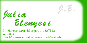 julia blenyesi business card